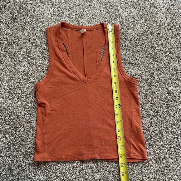 Free People Intimately rust orange cotton crop tank top size S - Picture 9 of 11